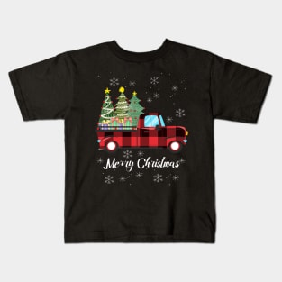 Merry Christmas Buffalo Truck Tree Red Plaid For Men Women Kids T-Shirt